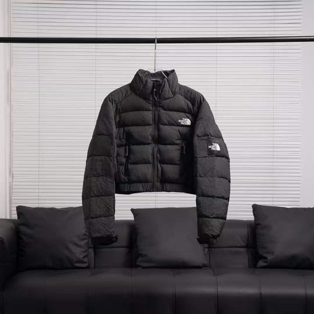 The North Faace Short-sleeve patchwork down jacket